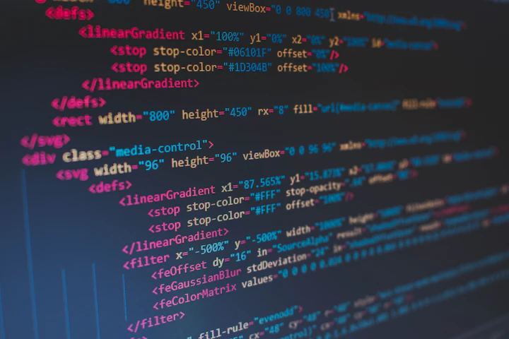 Colorful code on a computer screen